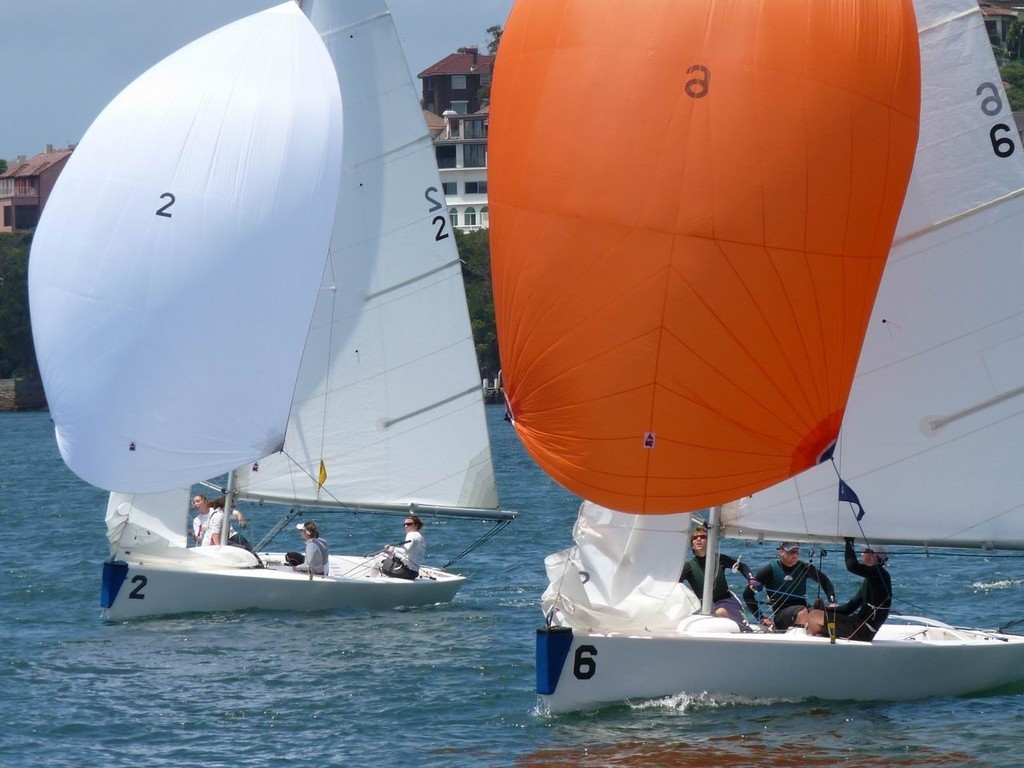 Steven (Boat 6) and Lehtinen (Boat 2) leading the Pool B Round Robin - Hardy Cup 2009 © Aline Van Haren 